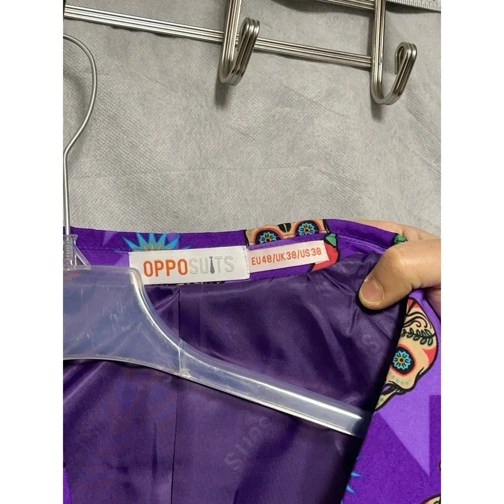 NWOT Oppo Blazer Men 38R Purple Day of the Dead Día De Muertos Halloween Jacket